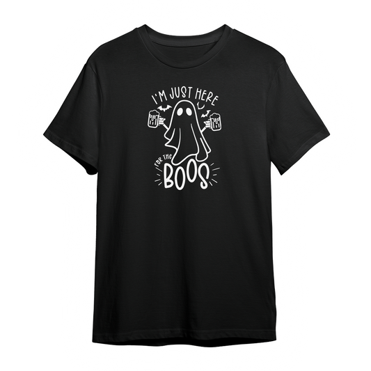 I'm Just Here For Boos Graphic Unisex Black T-shirt