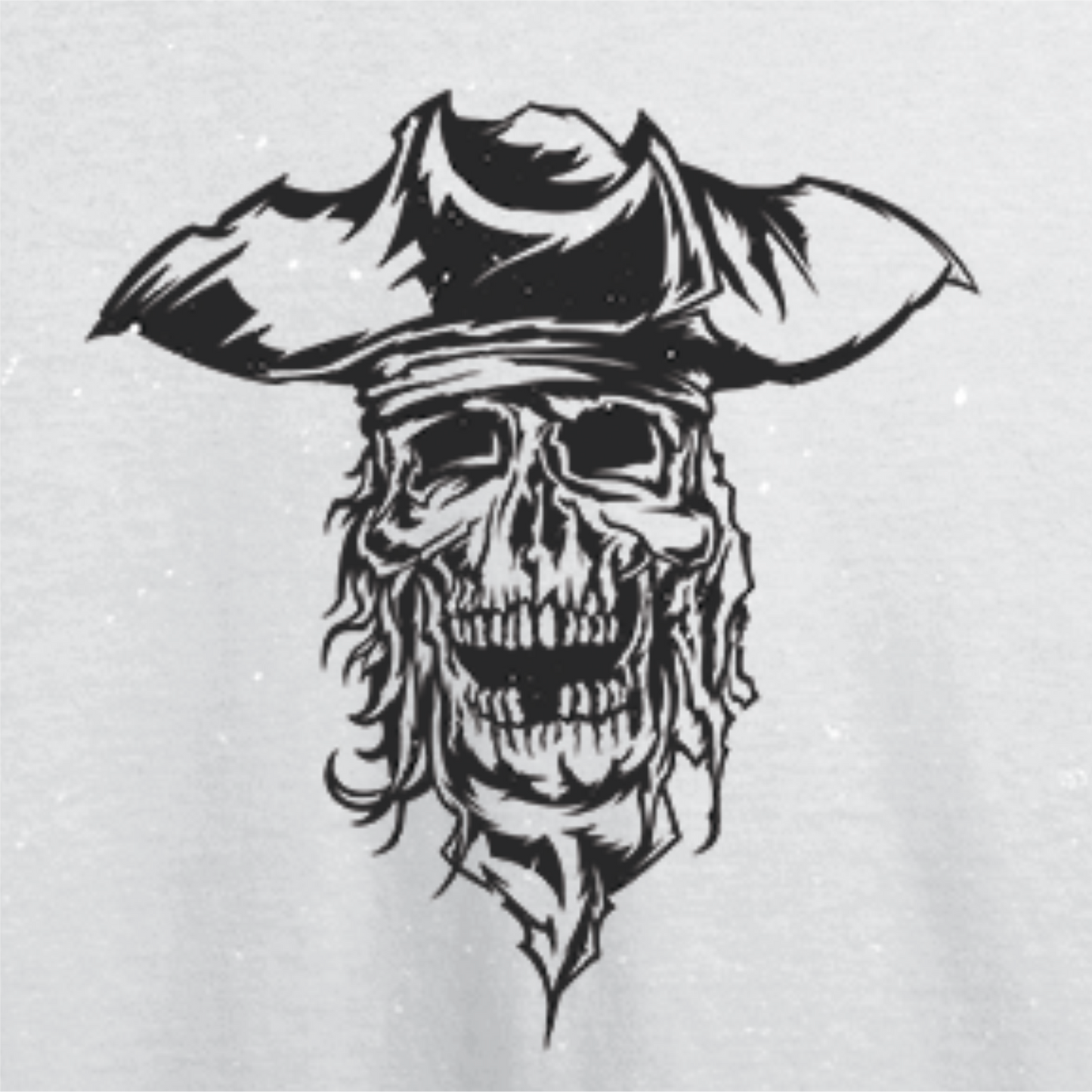 Grunge Pirate Graphic Unisex White T-shirt