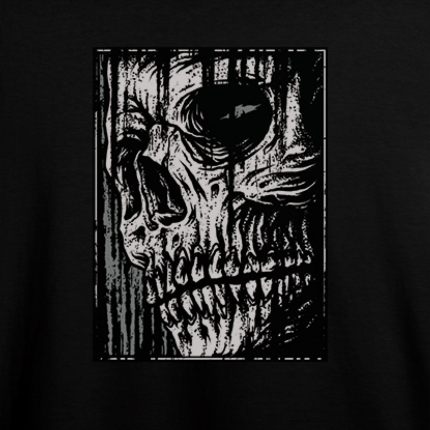 Grunge Skull Black Unisex Graphic T-shirt