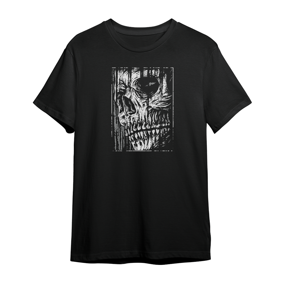 Grunge Skull Black Unisex Graphic T-shirt