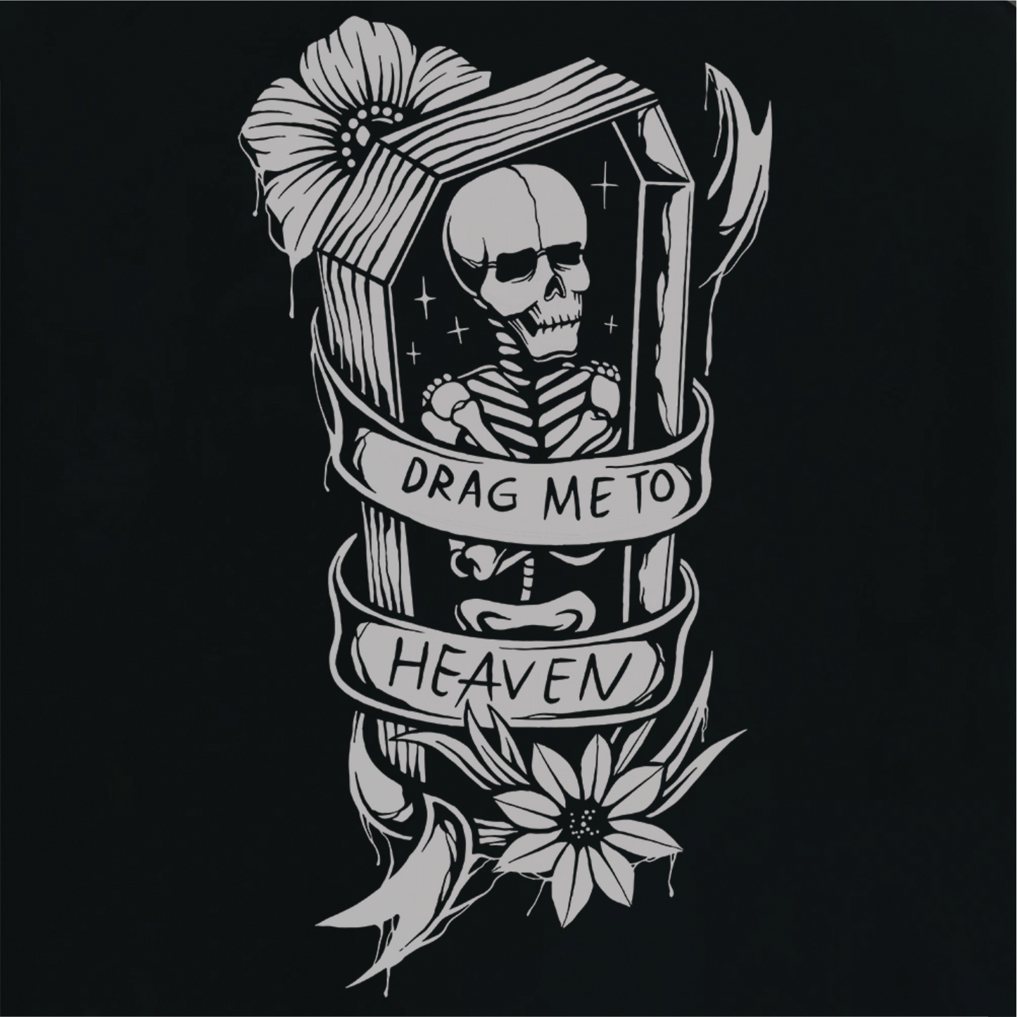 Drag Me To Heaven Coffin - Oversized Unisex Graphic T-shirt