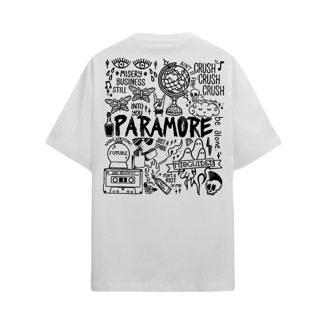 Paramore Oversized White Unisex Graphic T-shirt
