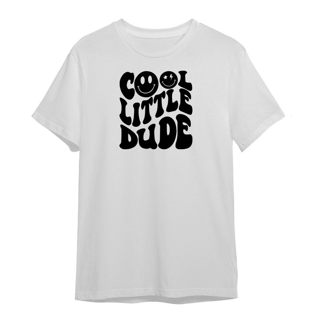 Cool Little Dude Graphic Unisex White T-shirt