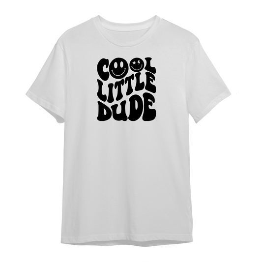 Cool Little Dude Graphic Unisex White T-shirt