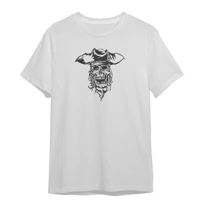 Grunge Pirate Graphic Unisex White T-shirt