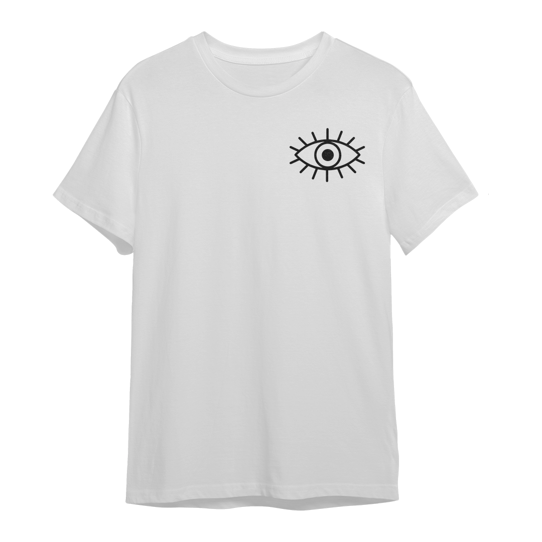 Evil Eye Unisex White T-shirt