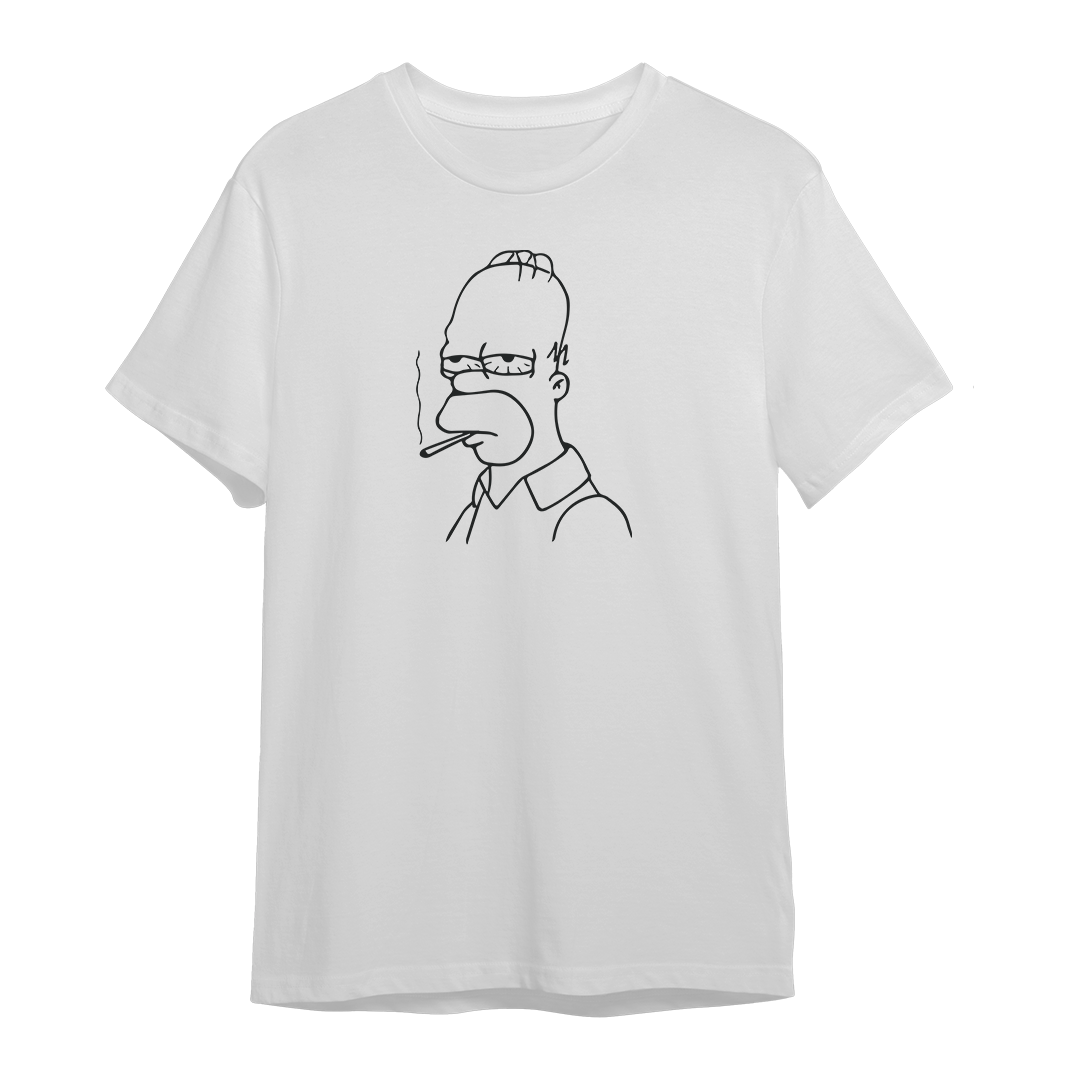 Homer Simpson Graphic Unisex White T-shirt